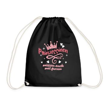 Prinzessin Krone - Turnbeutel - Schwarz - Vorne