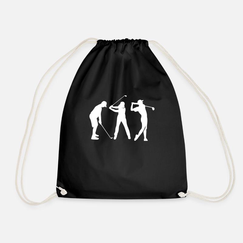 Golf Golfer Golfen Spieler - Turnbeutel - Schwarz