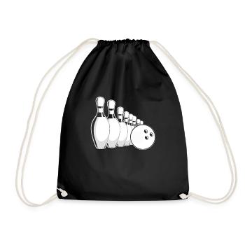 Bowling Bowlen Bowler - Turnbeutel - Schwarz - Vorne
