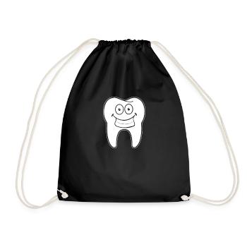 Zahnarzt Dentist Lächelnd - Turnbeutel - Schwarz - Vorne