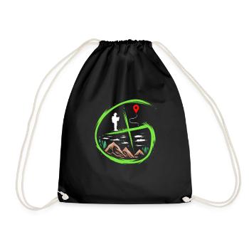 Geocacher Gift for Scavenger Hunt Treasure Hunt - Drawstring Bag - black - Front