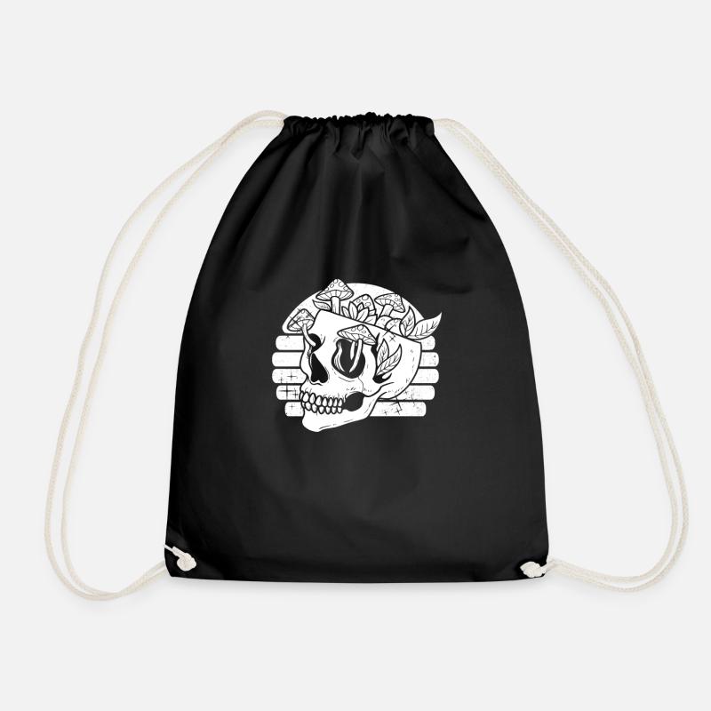 Gothic Skull - Drawstring Bag - black