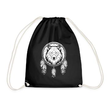 Loup Attrape-rêves - Sac de sport léger - noir - Devant