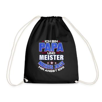 Meister Abschluss Papa Geschenk Meisterbrief - Turnbeutel - Schwarz - Vorne