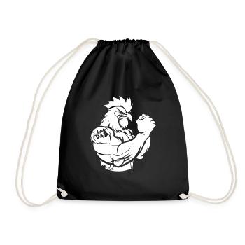 Poulet poule biceps tatouage j’aime papa - Sac de sport léger - noir - Devant