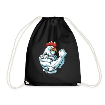 Poule de poulet que j’aime papa - Sac de sport léger - noir - Devant