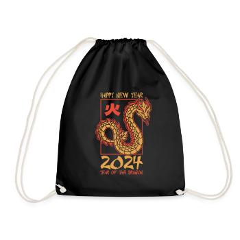 Année du Dragon 2024 - Sac de sport léger - noir - Devant
