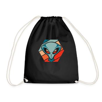 Alien Außerirdischer - Turnbeutel - Schwarz - Vorne