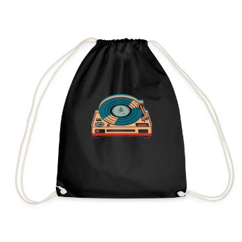 Vinyl Record Collector - Drawstring Bag - black - Front