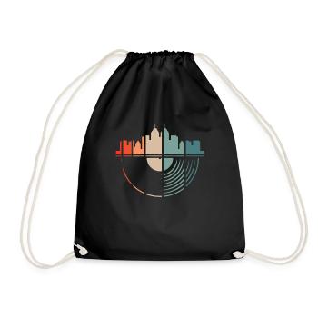 Vinyl Record Collector - Drawstring Bag - black - Front