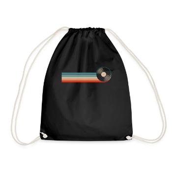 Vinyl Record Collector - Drawstring Bag - black - Front