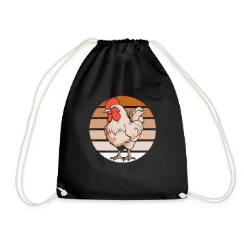 Poule de poulet - Sac de sport léger - noir - Devant