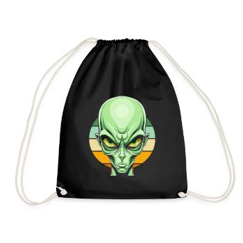 Alien Außerirdischer - Turnbeutel - Schwarz - Vorne