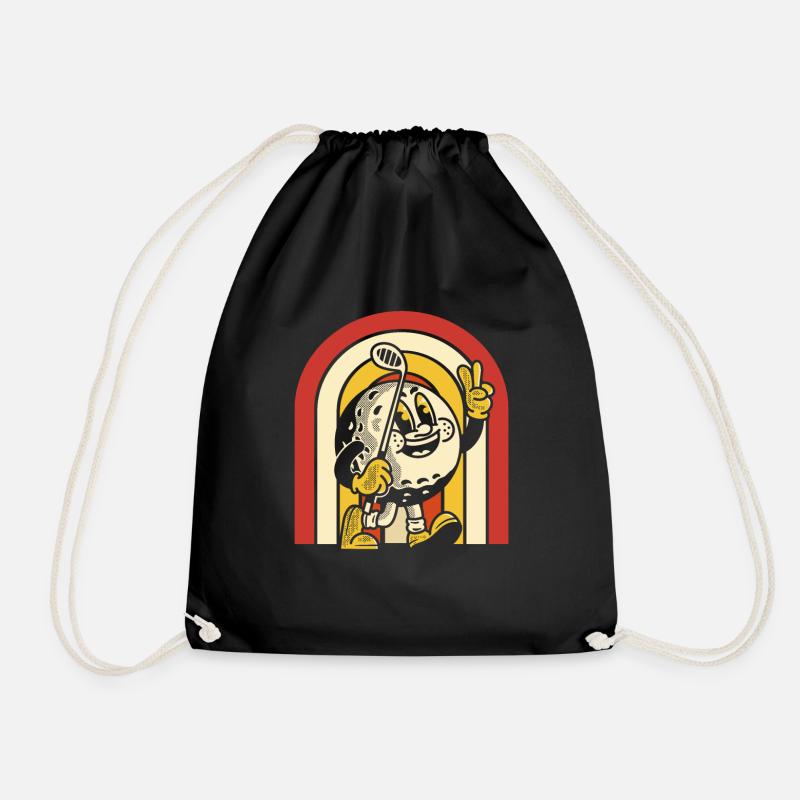 Golf Golfers Golfing - Drawstring Bag - black