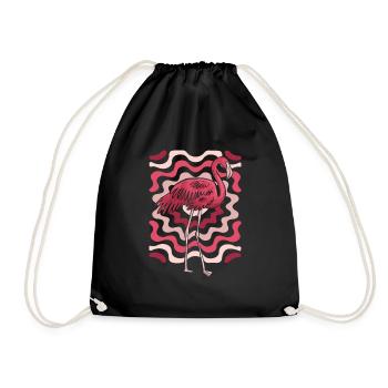 Flamingo - Drawstring Bag - black - Front