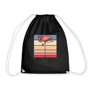 Flamingo - Drawstring Bag - black - Front