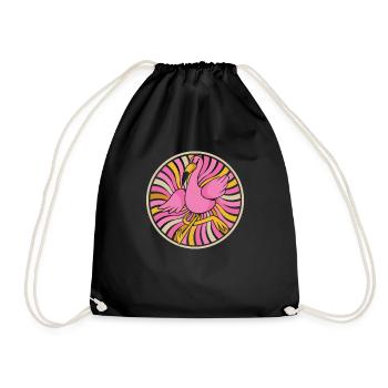 Flamingo - Drawstring Bag - black - Front