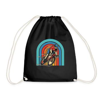 Rennrad Radsport Radsportler - Turnbeutel - Schwarz - Vorne
