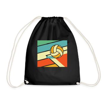 Volleyball Volleyballer - Turnbeutel - Schwarz - Vorne
