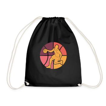 Basketball Basketballer - Turnbeutel - Schwarz - Vorne