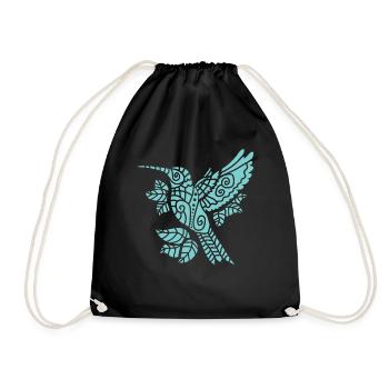 Kolibri Tribal Hummingbird - Turnbeutel - Schwarz - Vorne