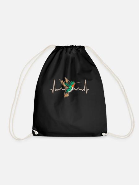 Kolibri Ekg EKG Herzschlag - Turnbeutel - Schwarz
