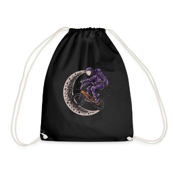 Bmx Bmx Biker Half Moon Astronaut - Drawstring Bag - black - Front