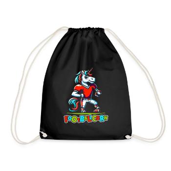 American Football Unicorn Footballcorn - Drawstring Bag - black - Front