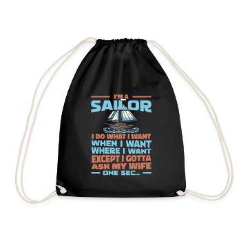 Voile, Voile, Voilier - Sac de sport léger - noir - Devant
