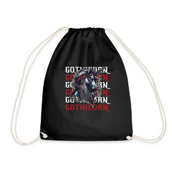 Gothic Unicorn Gothicorn - Drawstring Bag - black - Front