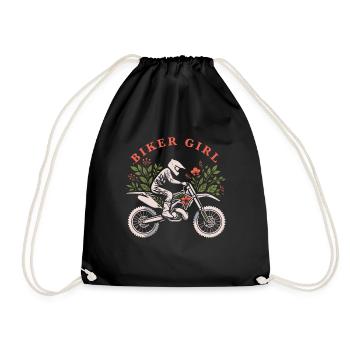 Mx Motocross Dirt Bike Biker Girl - Turnbeutel - Schwarz - Vorne