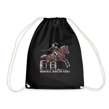 Barrel Racing Western Riding Barrel Racing - Drawstring Bag - black - Front