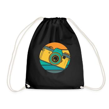 Fotograf Fotografie Kamera - Turnbeutel - Schwarz - Vorne