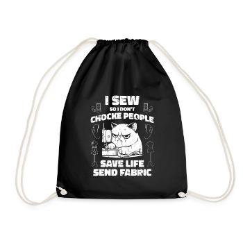Nähen Nähmaschine I Sew So I Dont Choke People - Turnbeutel - Schwarz - Vorne