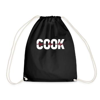 Cook Cooking ECG Heartbeat - Drawstring Bag - black - Front