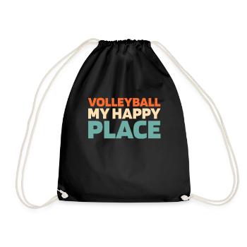 Volleyball Volleyballer - Turnbeutel - Schwarz - Vorne