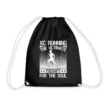 Runn Country Runner and XC Coach - Unique Cross - Drawstring Bag - black - Front