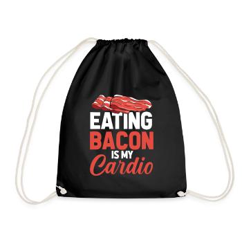 Bacon Speck Funny Cardio Quote - Turnbeutel - Schwarz - Vorne