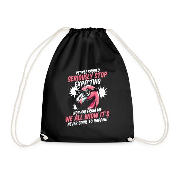 Flamingo - Drawstring Bag - black - Front