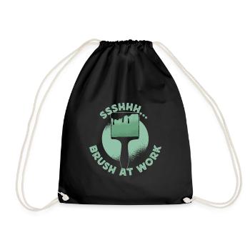 Artist Painter Graphic Brush At Work Gifts - Drawstring Bag - black - Front