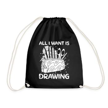 Drôle d’artiste peintre tout ce que je veux est dessin cadeau - Sac de sport léger - noir - Devant