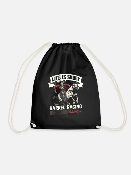 Fassrennen Westernreiten Barrel Racing - Turnbeutel - Schwarz