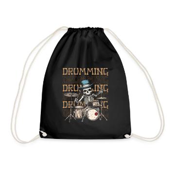 Drums Drummer Drummer - Drawstring Bag - black - Front
