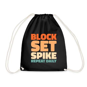 Volleyball Volleyballer - Turnbeutel - Schwarz - Vorne