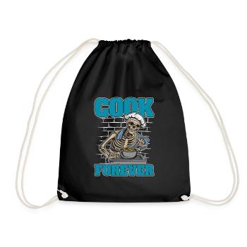 Chef Cuisinier Squelette - Sac de sport léger - noir - Devant