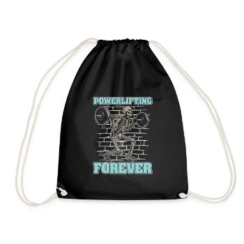 Powerlifting Powerlifter Skeleton - Drawstring Bag - black - Front