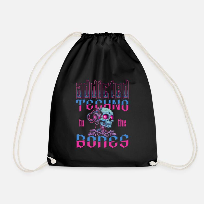 Techno Raver - Turnbeutel - Schwarz