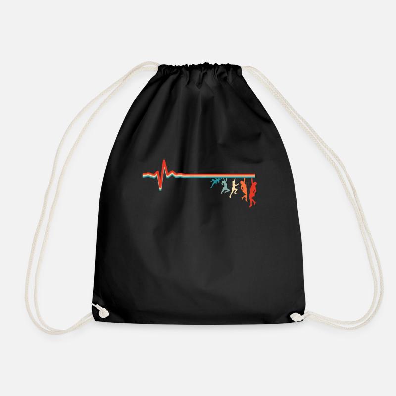 Klettern Kletterer Ekg Heartbeat - Turnbeutel - Schwarz