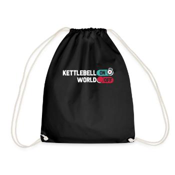 Kettlebell Kettlebell On World Off - Drawstring Bag - black - Front