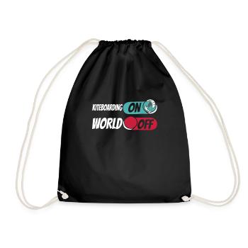 Kitesurfer Kitesurfing Kiting Kitesurfing - Drawstring Bag - black - Front
